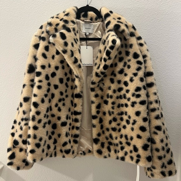 Reformation Jackets & Blazers - Reformation Cream and Black Teddy Jacket